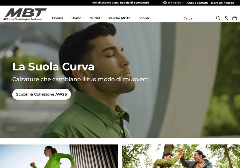 Schermata della pagina offerta di MBT