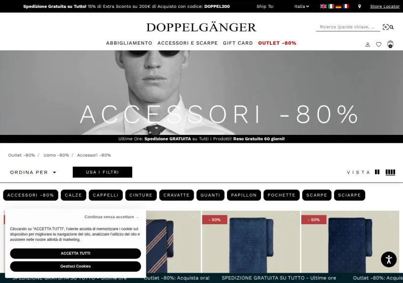 Schermata della pagina offerta di Doppelgänger