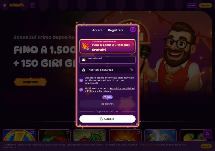 Schermata della pagina offerta di D Nuovo