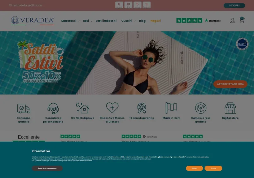 Schermata della pagina offerta di Veradea