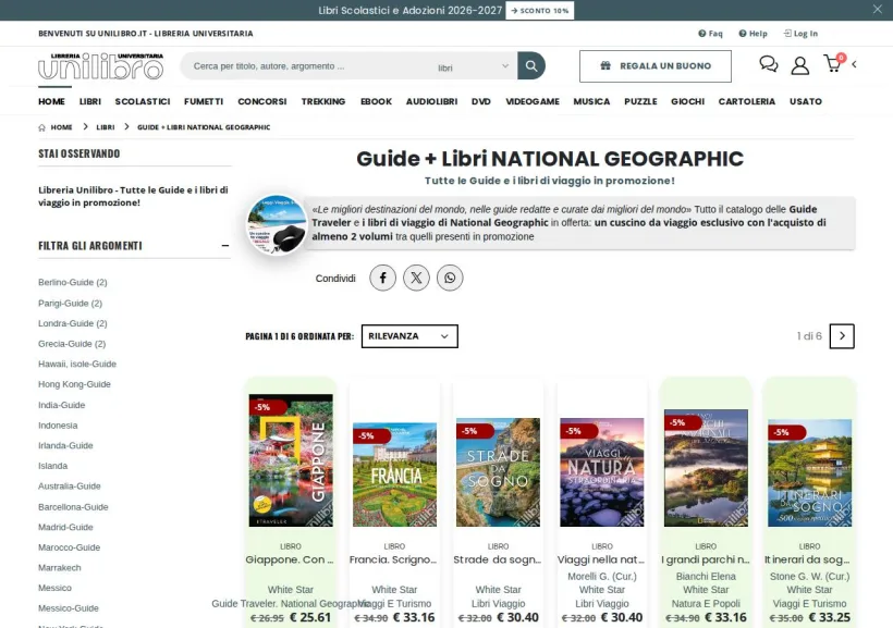 Schermata della pagina offerta di Unilibro