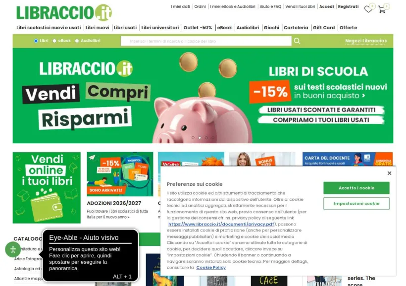Schermata della pagina offerta di Il Libraccio IT