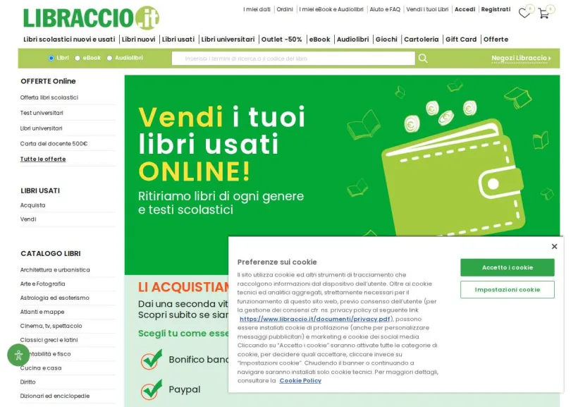 Schermata della pagina offerta di Il Libraccio IT