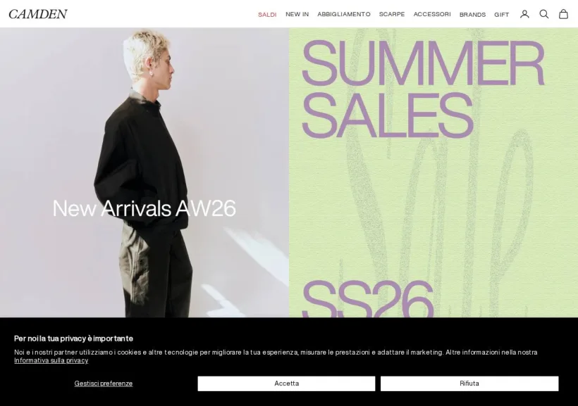Schermata della pagina offerta di Camden Rimini