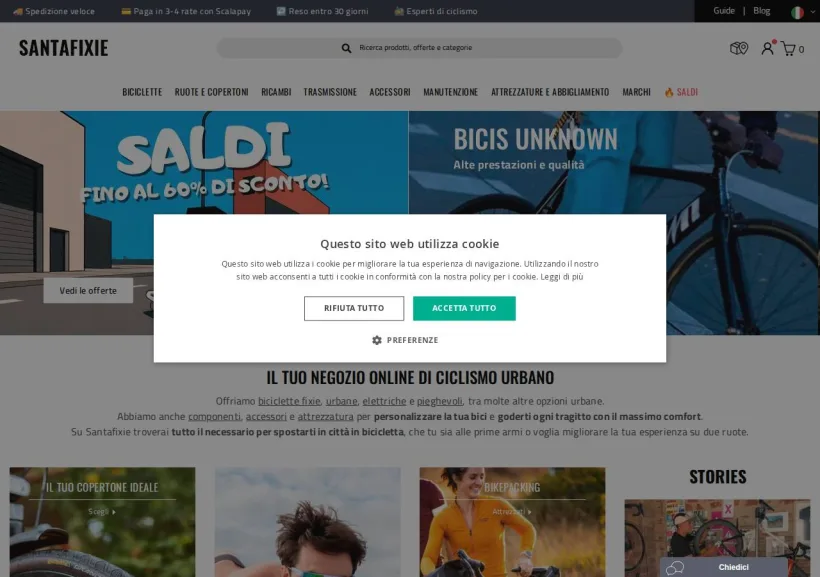 Schermata della pagina offerta di Santafixie