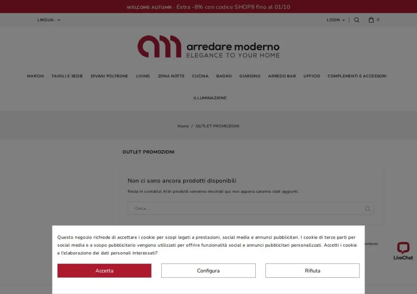 Schermata della pagina offerta di Arredare Moderno 