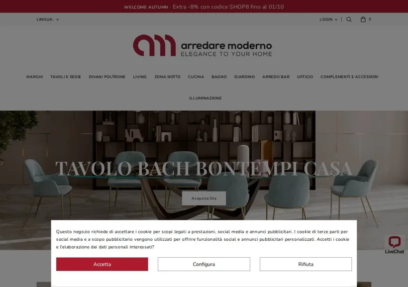 Schermata della pagina offerta di Arredare Moderno 