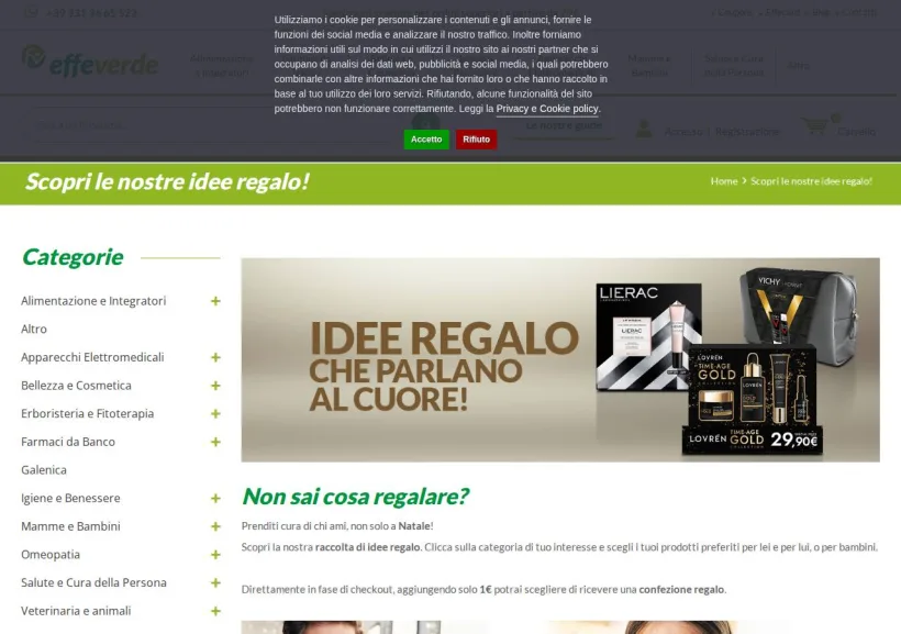 Schermata della pagina offerta di Effeverde