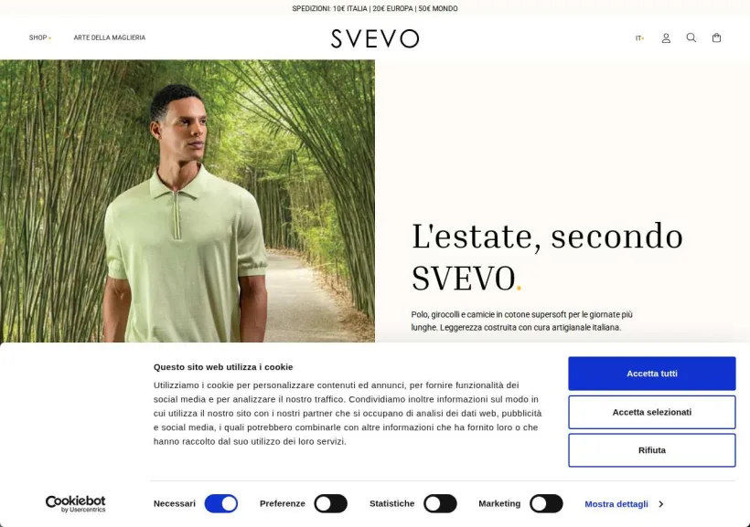 Schermata della pagina offerta di Svevo Parma