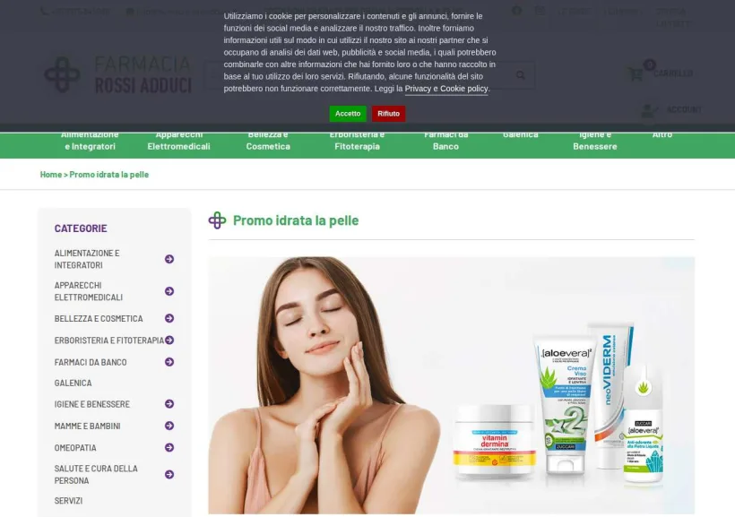 Schermata della pagina offerta di Farmacia Rossi Adduci
