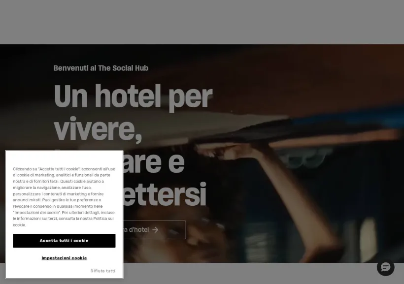 Schermata della pagina offerta di The Social Hub