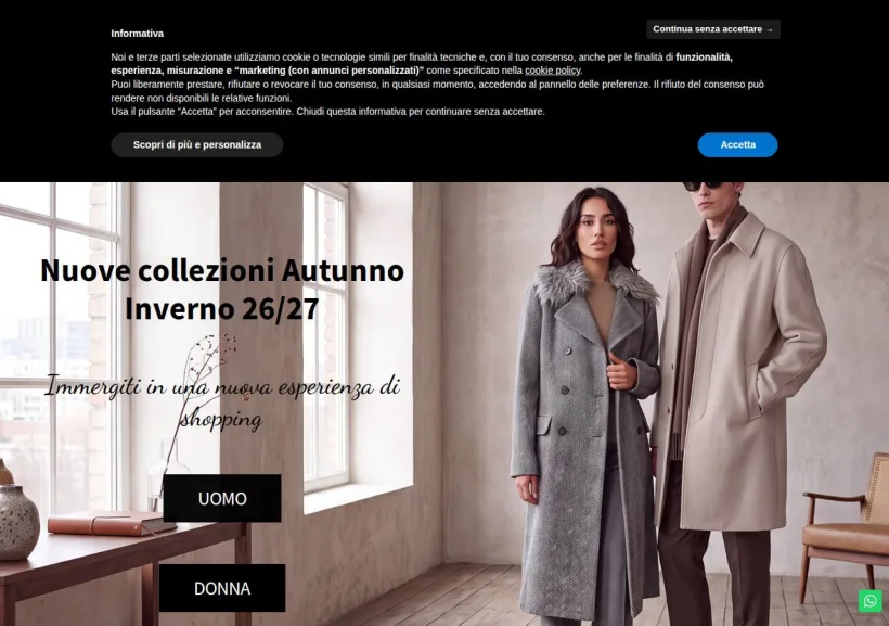 Schermata della pagina offerta di D'Urso Boutique