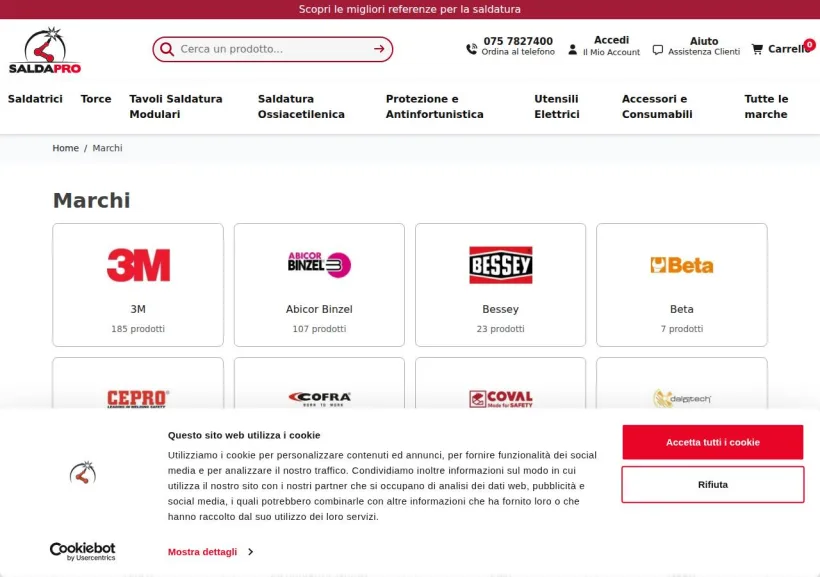 Schermata della pagina offerta di Saldapro
