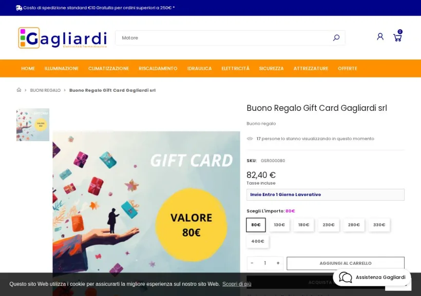 Schermata della pagina offerta di Gagliardisrl