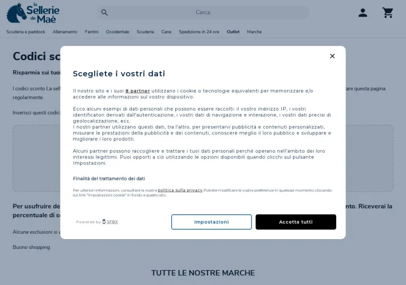 Schermata della pagina offerta di Selleriemae