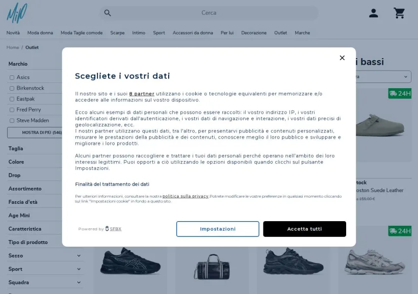 Schermata della pagina offerta di Made in Paradis