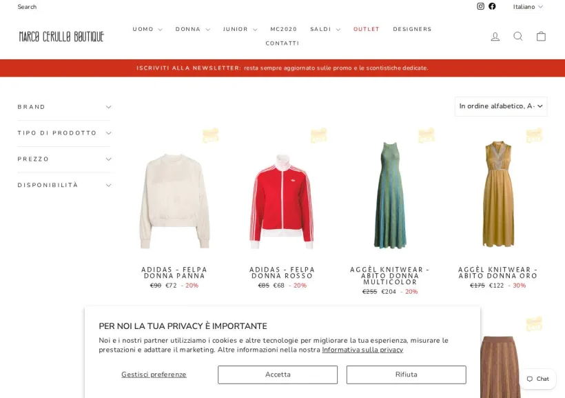 Schermata della pagina offerta di Marco Cerullo