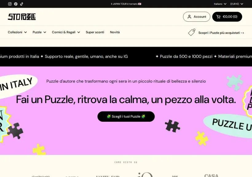 Schermata della pagina offerta di Sto Puzzle 