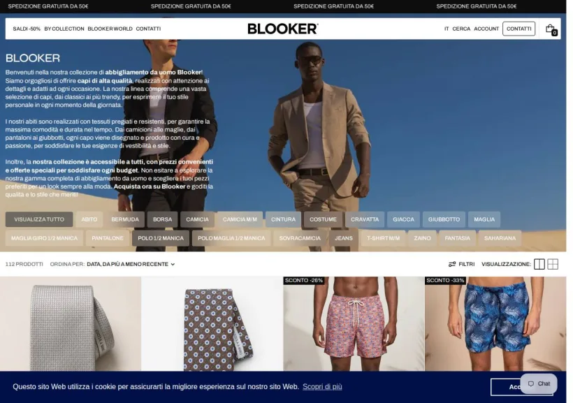 Schermata della pagina offerta di Blooker