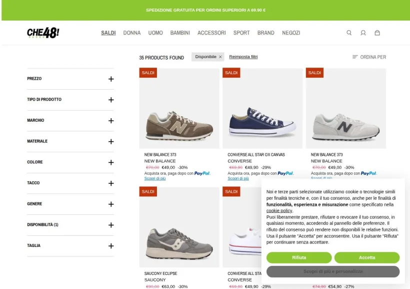 Schermata della pagina offerta di Che48!
