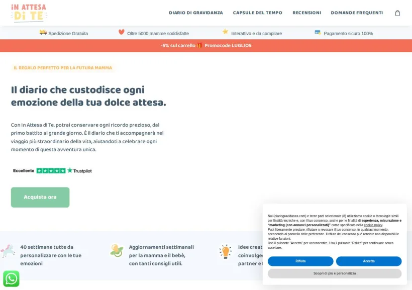 Schermata della pagina offerta di Diario Gravidanza - In Attesa di Te