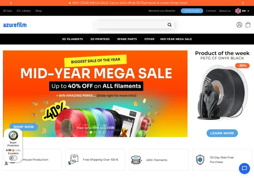 Schermata della pagina offerta di AZUREFILM Technologies AM