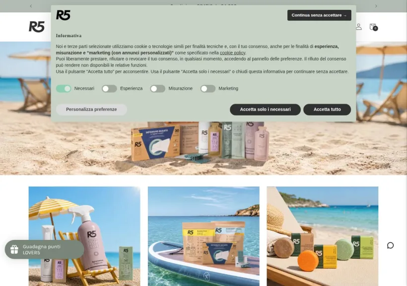 Schermata della pagina offerta di R5living