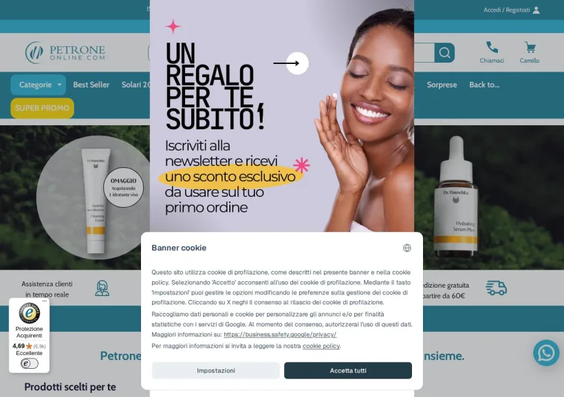 Schermata della pagina offerta di Farmacia Petrone