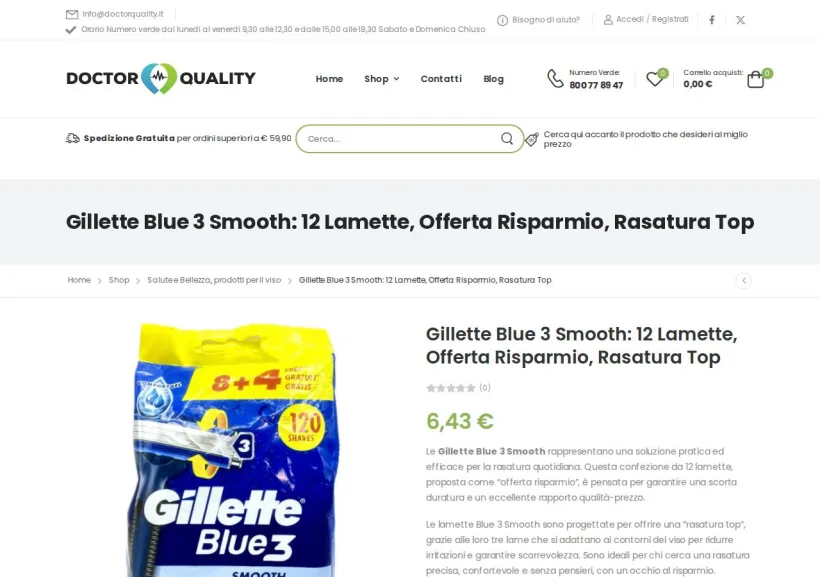 Schermata della pagina offerta di Doctor Quality - Integratori e Vitamine al miglior prezzo