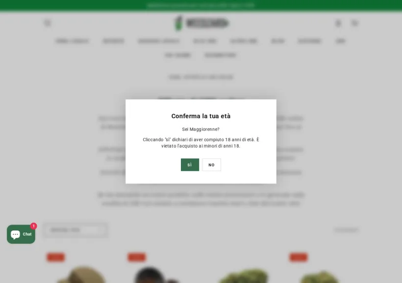 Schermata della pagina offerta di Weedzard Italia