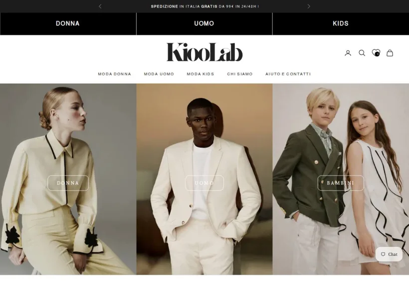 Schermata della pagina offerta di Kioolab