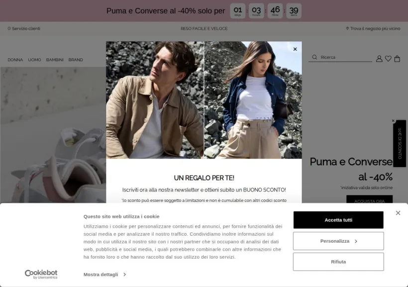 Schermata della pagina offerta di Quellogiusto