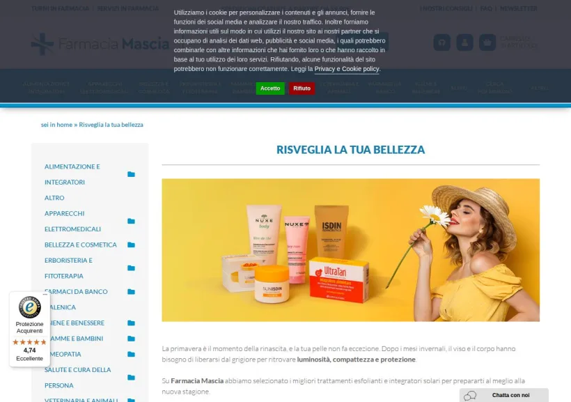 Schermata della pagina offerta di Farmacia Mascia