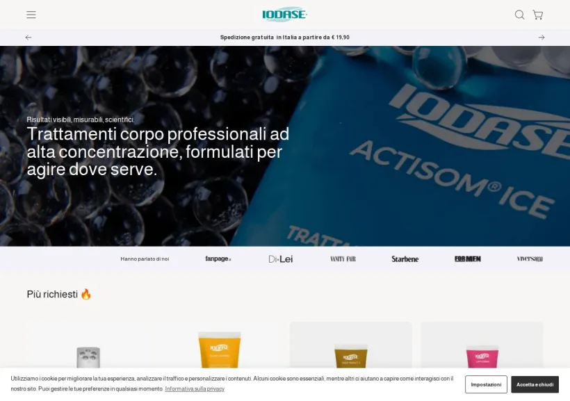 Schermata della pagina offerta di Iodase