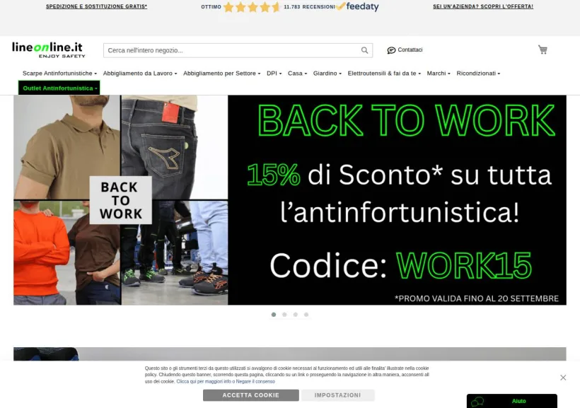 Schermata della pagina offerta di Lineonline
