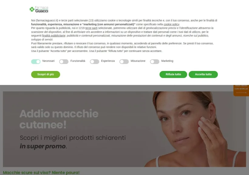 Schermata della pagina offerta di Farmacia Guacci