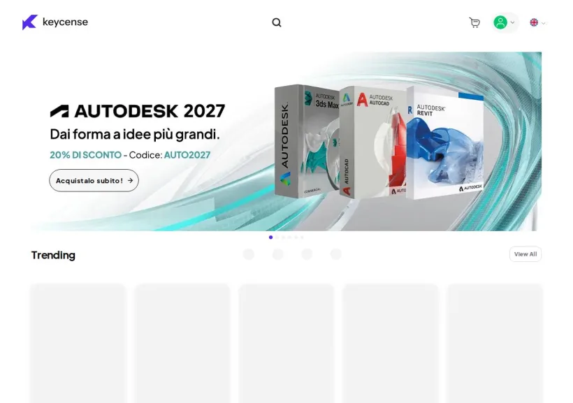 Schermata della pagina offerta di Keycense