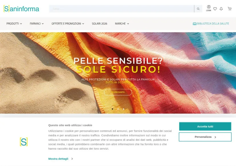 Schermata della pagina offerta di Saninforma