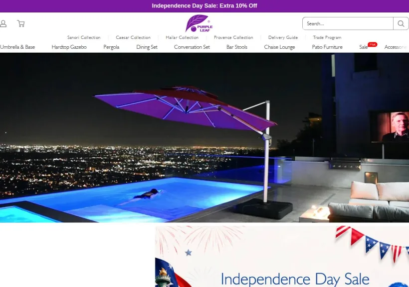 Schermata della pagina offerta di purpleleaf.it