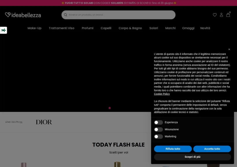 Schermata della pagina offerta di Ideabellezza