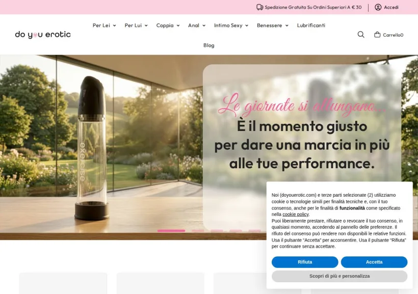 Schermata della pagina offerta di DoYouErotic