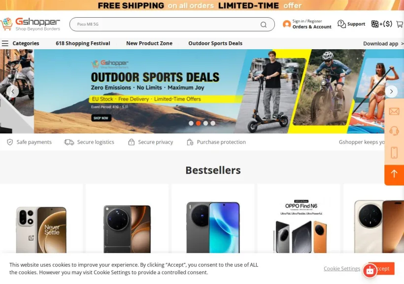 Schermata della pagina offerta di Gshopper