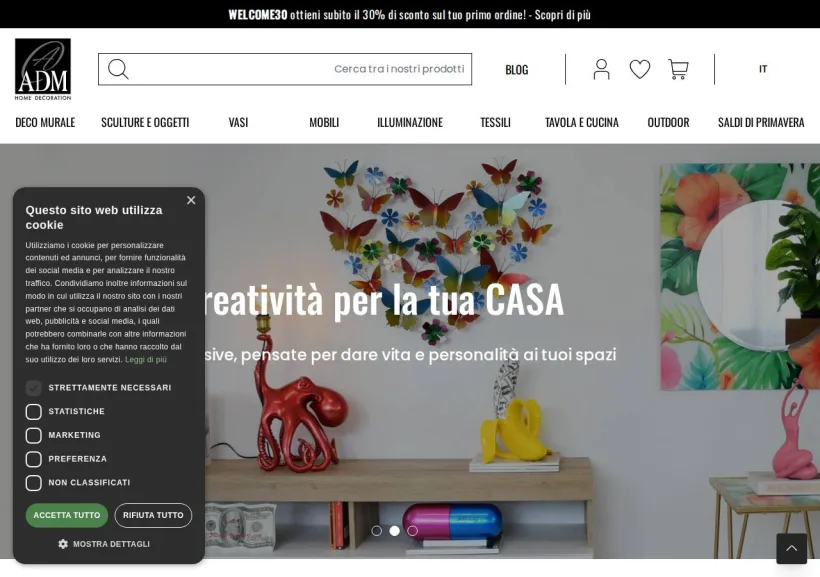 Schermata della pagina offerta di Arte dal mondo
