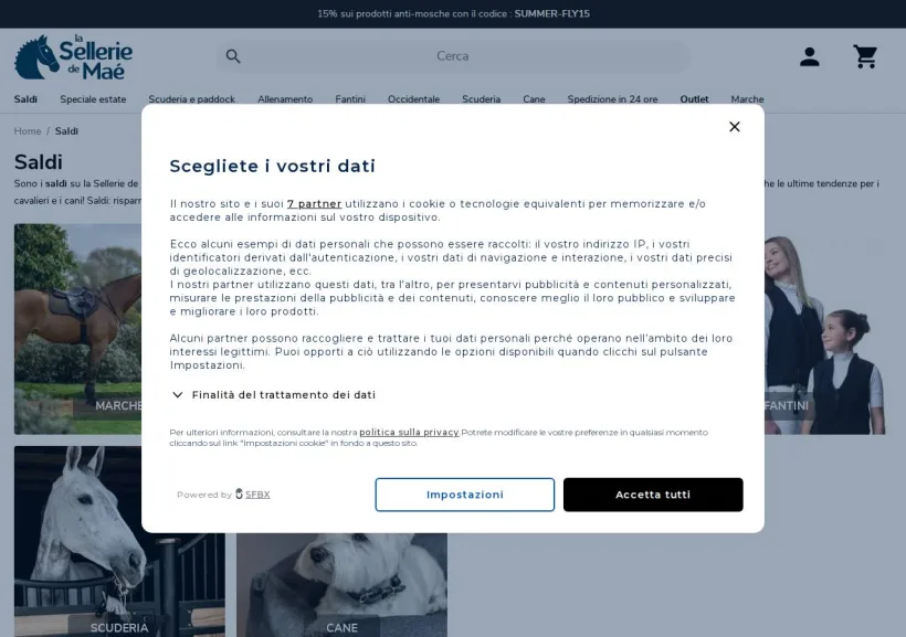 Schermata della pagina offerta di Selleriemae