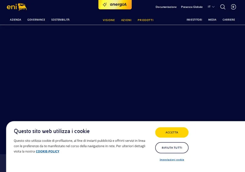 Schermata della pagina offerta di Eni Gas e Luce