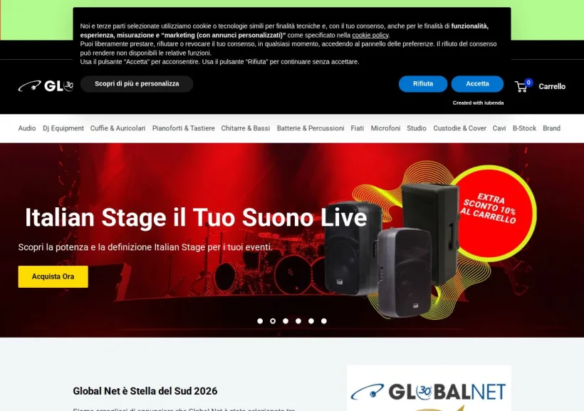 Schermata della pagina offerta di GLOBAL NET