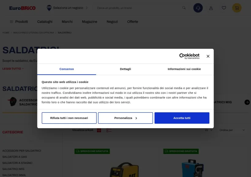 Schermata della pagina offerta di Eurobrico