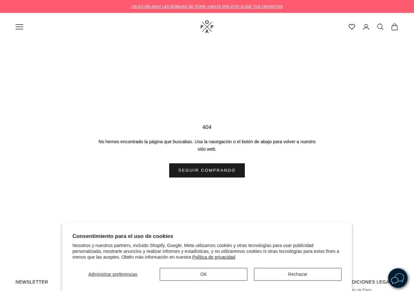 Schermata della pagina offerta di POPA