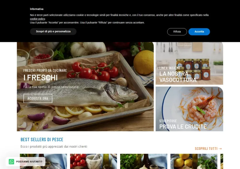 Schermata della pagina offerta di Orapesce 