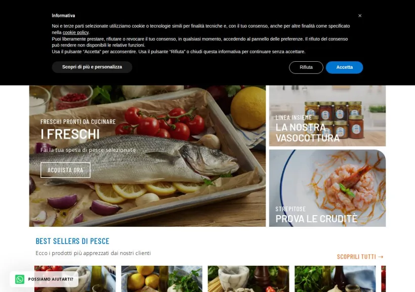 Schermata della pagina offerta di Orapesce 